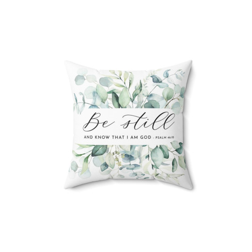 Bible Verse Art Pillow with Psalm 46:10 Quote