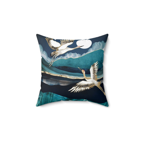 Midnight Cranes Decorative Pillow