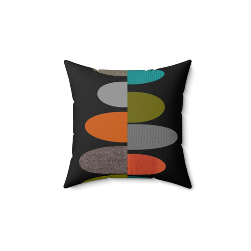 Mid-Century Modern Ovals Throw Pillow