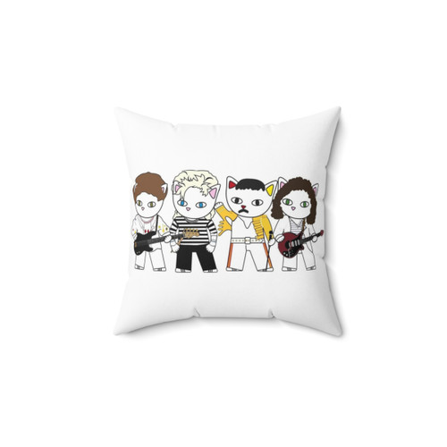 Meow Rock Band Pillow - Cute Cat Themed Decorative Cushion