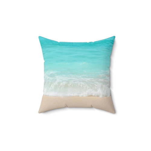 Blue Ocean Shore Pillow - Tropical Beach Decor