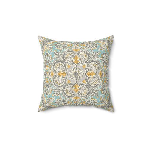 Gypsy Floral Sage Green and Grey Throw Pillow