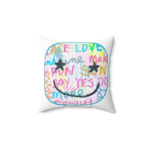 Preppy Aesthetic Smiley Face Pillow