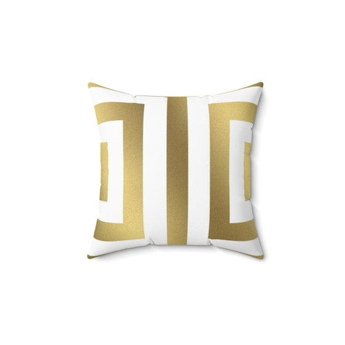 Gold Greek Stripes Decorative Pillow