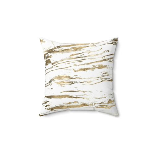 Gold Abstract Marbleized Throw Pillow