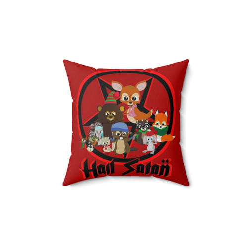 Hail Satan Woodland Critter Christmas Pillow
