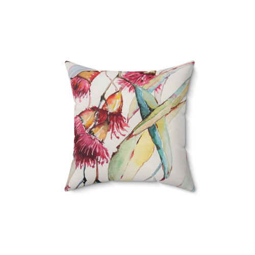 Watercolor Floral Throw Pillow featuring Australian native flowers