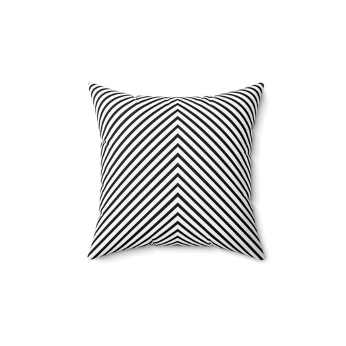 Black and White Striped Chevron Accent Pillow