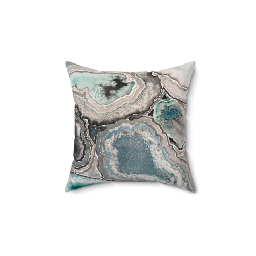 Ode To Geode - Blue and Teal Decorative Pillow