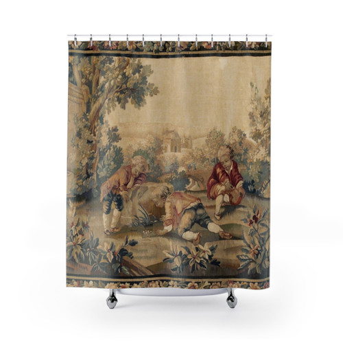 Aubusson Antique French Tapestry Shower Curtains