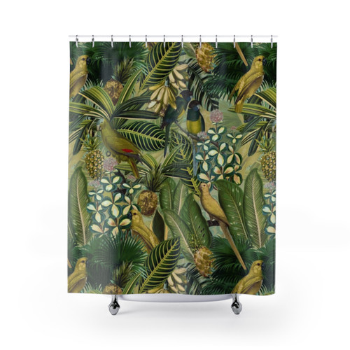 Vintage Tropical Bird Shower Curtains