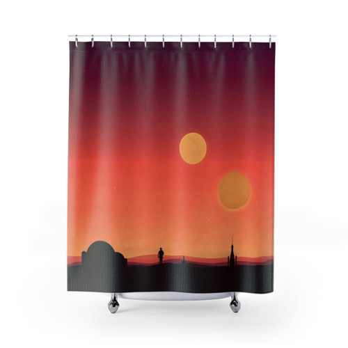 Tatooine Themed Star Wars Shower Curtain