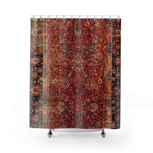 17th Century Afghanistan Rug Print Shower Curtains