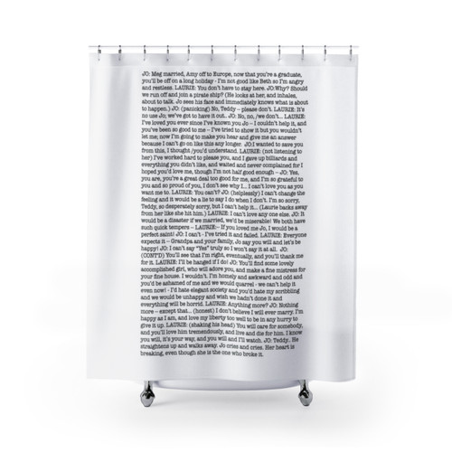 Little Women Shower Curtains featuring the iconic scene