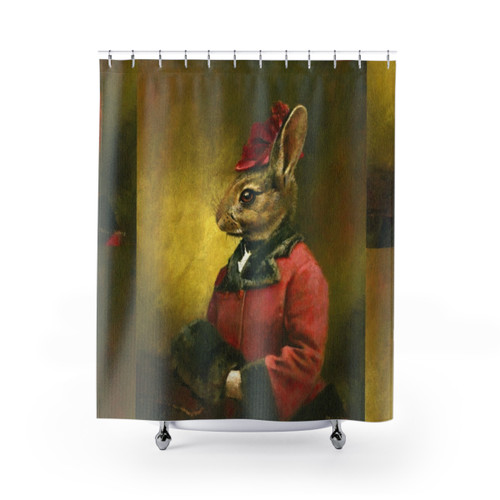 Victorian Lady Rabbit Shower Curtain