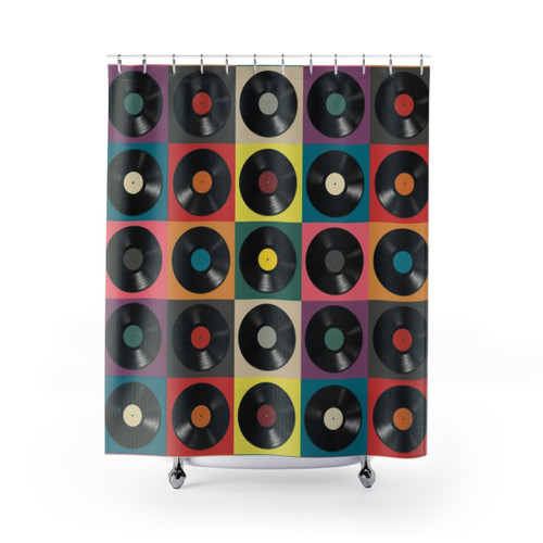 Vintage Vinyl Record Shower Curtain