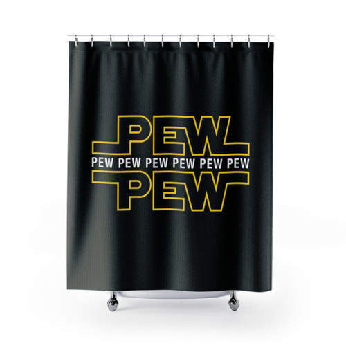 Star Wars Themed Shower Curtain with Blasters and Characters