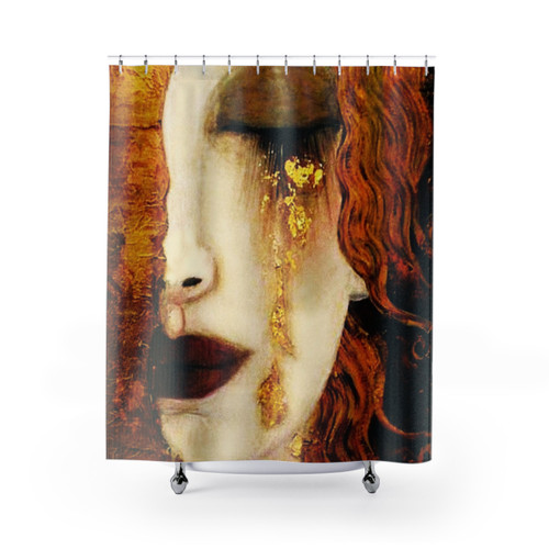 Klimt Golden Tears Shower Curtains - Artistic Bathroom Decor