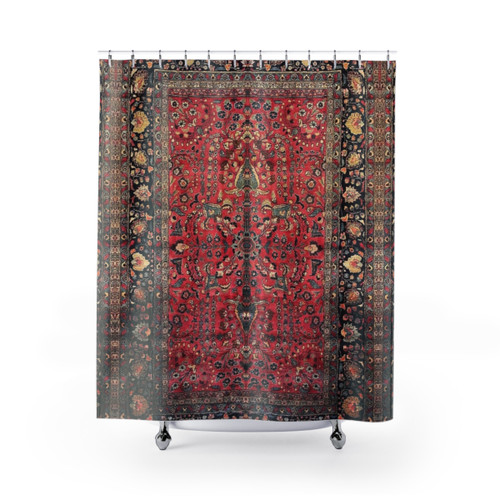 Antique Persian Red Rug Shower Curtain