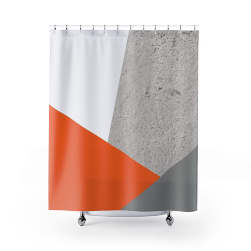 Minimalist color block shower curtains