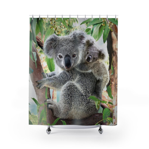 Koala Cuddles Shower Curtains - Cute Australian Animal Design