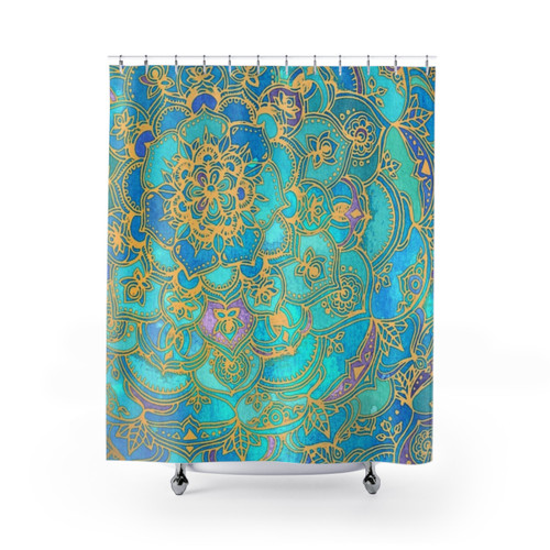 Stained Glass Mandala Shower Curtains