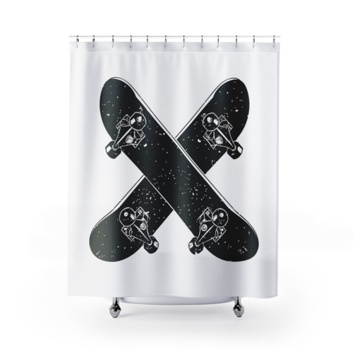 Skateboard Graphic Shower Curtain