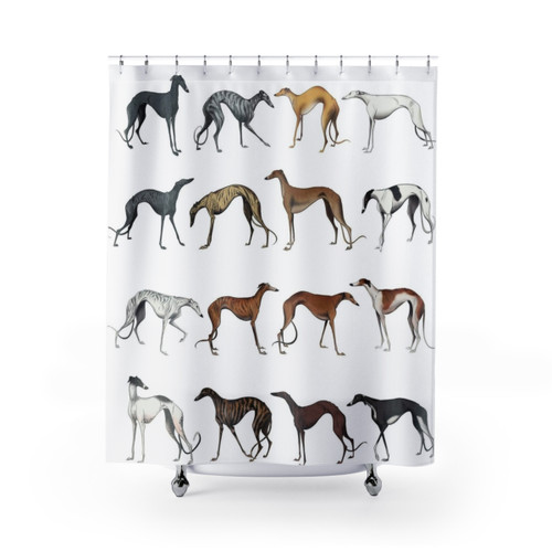 Galgo Colours Shower Curtain - Vibrant Spanish Hunting Dog Design