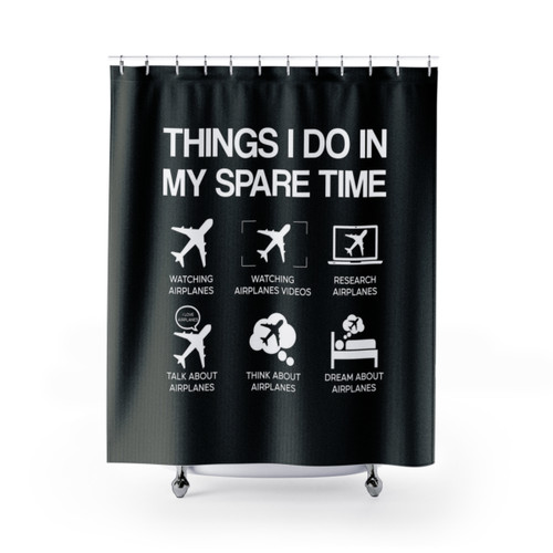 Funny Airplane Shower Curtain for Aviation Enthusiasts