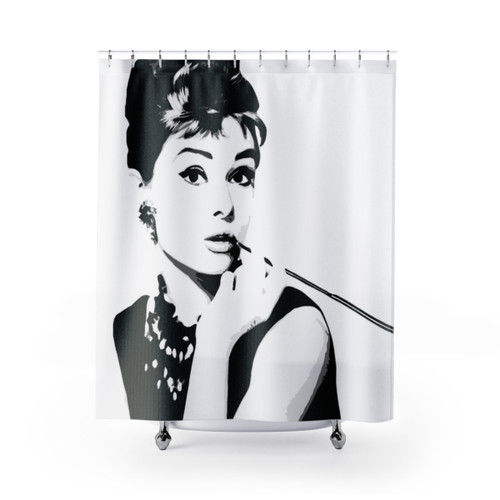 Audrey Hepburn Portrait Shower Curtain