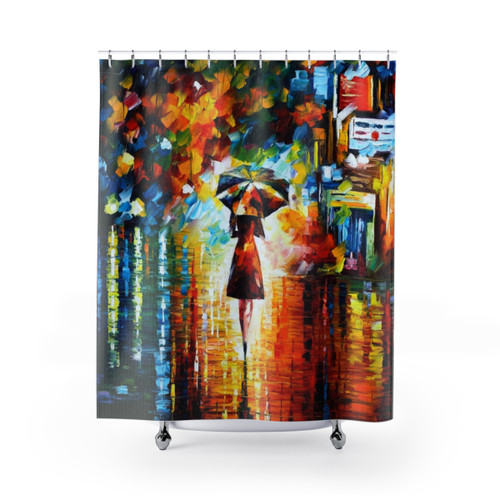 Leonid Afremov Rain Princess Shower Curtain