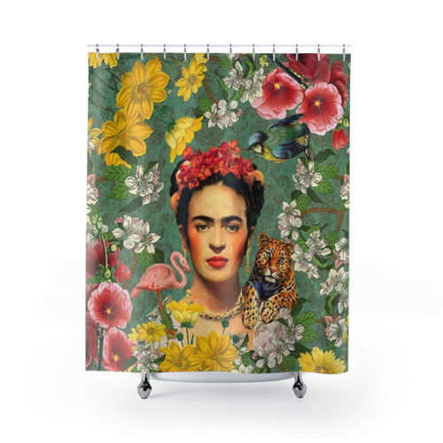 Vibrant Frida Kahlo Inspired Shower Curtain