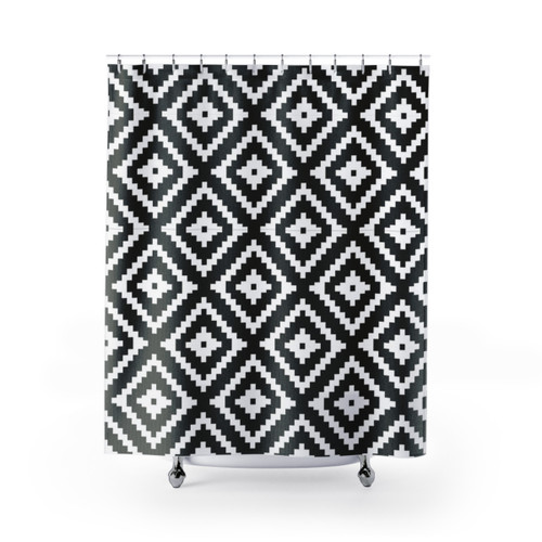 Aztec White & Black Shower Curtains