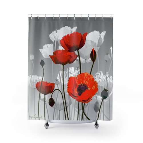 POPPIES Flower Shower Curtains