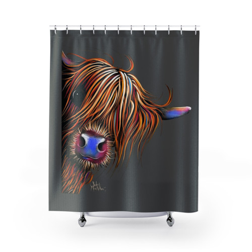 Highland Cow Print Scottish Shower Curtains
