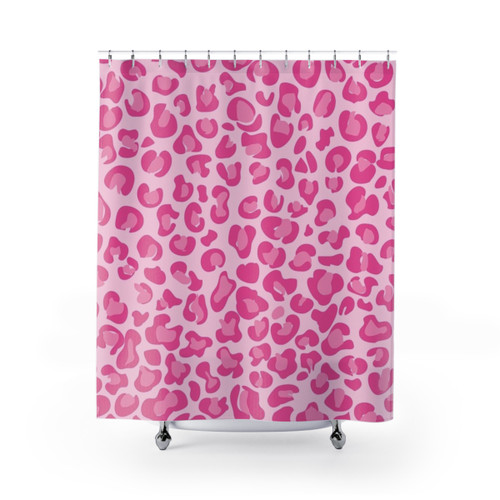Pink Leopard Print Shower Curtains