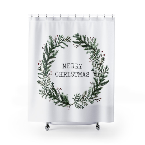 Classic Merry Christmas Shower Curtain