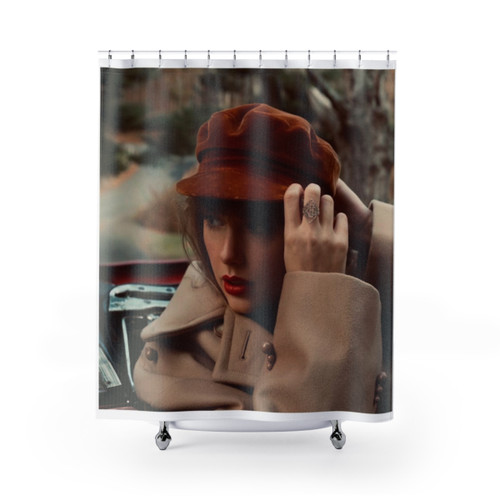 Red Shower Curtains with Taylor Swift Inspired Design