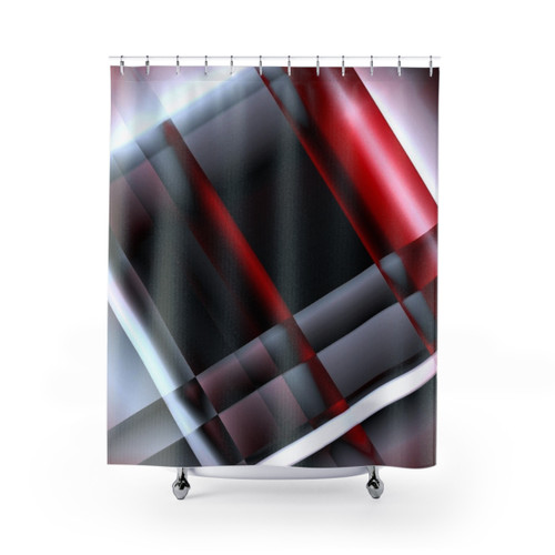 Decorative Red and White Shower Curtain