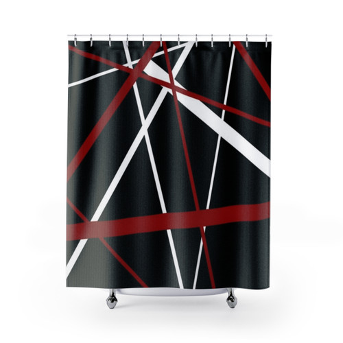Red and White Striped Shower Curtains