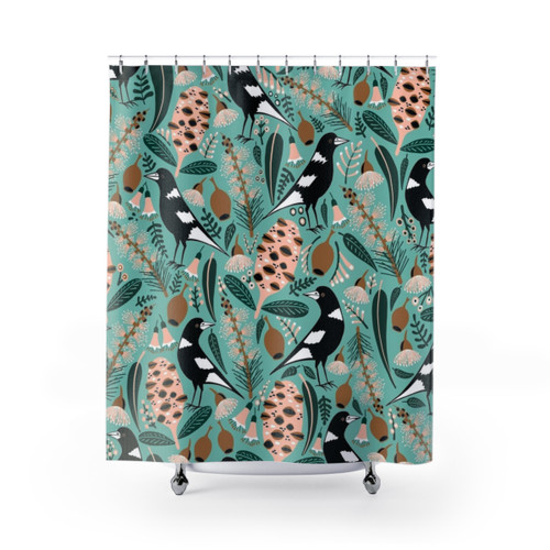 Australian Bush Magpies Shower Curtain