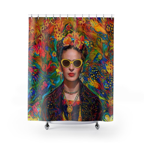 Frida Kahlo Shower Curtain - Vibrant Mexican Portrait Artwork