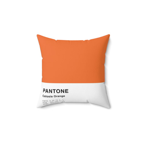 Celosia Orange Pantone Decorative Throw Pillow