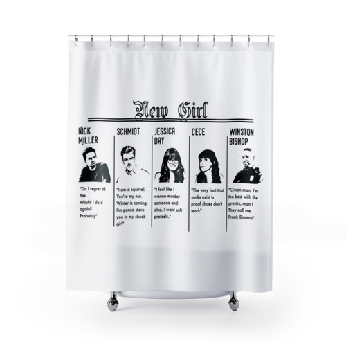 New Girl TV Show Themed Shower Curtain