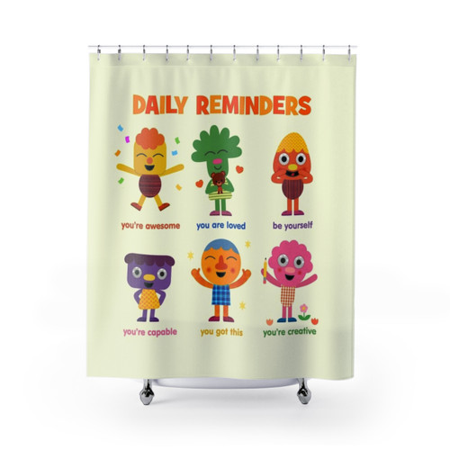 Daily Reminders Shower Curtains by Noodle & Pals