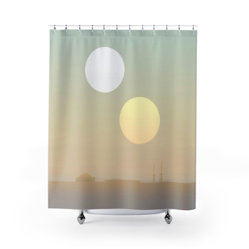 Star Wars Inspired Two Suns Shower Curtain