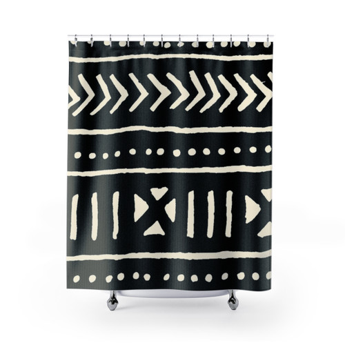 African Mud Cloth Pattern Shower Curtain