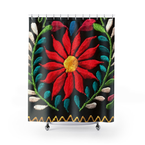 Spanish Flowers Shower Curtains - Mexican-Inspired Decor