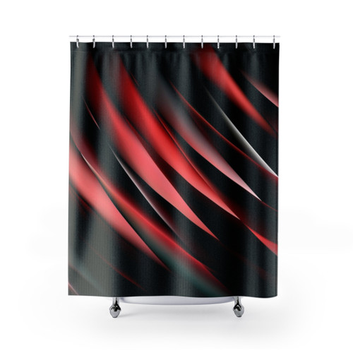Decorative Red and Black Shower Curtain