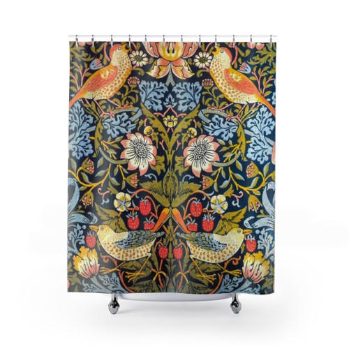 William Morris Strawberry Thief Design 1883 Shower Curtain